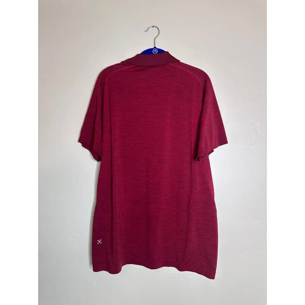 Men's Lululemon Deep Red Burgundy Metal Vent Tech Polo XL